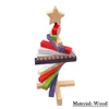 Rotatable Wooden Blocks Christmas Tree Creative Crafts Gift Home Decor Toy 11.8 inch Santa Claus for kids