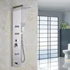 Waterfal de pluie de panneau de douche en acier inoxydable en gros et au détail avec le robinet de baignoire de jets de corps de massage