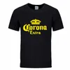 Mode öl corona extra band tryck t-shirt män fitness sommar bomull kort ärm crossfit tshirts diy-0060d287x