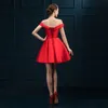 2017 Nieuwe Avondjurken Elegant Off The Shoulder Bruid Gown Short Red / Blue Girls Dames Ball Prom Party Homecoming / Graduation Formal Dress