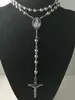 New Arrival 316L Stainless Steel Men's 8MM LARGE Rosary Beads Ball Heavy Necklace, 30" Length,8MM Ball,Big INRI Crucifix and Penant
