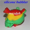 Silicone Cigarette Filter skull Bubbler hookah Water Pipe Mini Travel Silicon Blunt Bong Dab Rig With Various Color