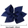 varmförsäljning! 10 tums boutique Grosgrain Ribbon Bow Girls Hairpins Big Bowknot Hair Clip Hårtillbehör 196 Färger tillgängliga! 24pcs /