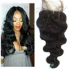 G-EASY body wave lace closure brazilian virgin hair lace front closure piece free middle part curly human hair closure