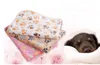 40 x 60 cm Cute Floral Pet Sleep Ciepłe Paw Print Dog Cat Puppy Fleece Miękkie Koc Łóżka Mata