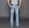 Wholesale-2016 New arrival 2016 Brand mens flared jeans men's bell bottom denim male big horn jean flare pants 28-36 Do not fade MB16238