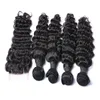 Cheveux Brésiliens Tisse Extensions 8A Péruvien Brésilien Indien Malaisien Vierge Extension de Cheveux Cheveux Vague Profonde Avec Fermeture Livraison Gratuite