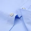 Toptan erkek düz renk fransız manşet elbise gömlek (kol düğmeleri dahil) uzun kollu klasik uygun kare yaka iç ekose gömlek