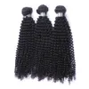 Bundles de tissage de cheveux vierges crépus mongols non transformés Afro Kinky Curly mongole Remy Extension de cheveux humains 3Pcs / Lot Couleur naturelle