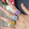 Oszałamiający 2017 Top Sell Luksusowa biżuteria Księżniczka Cut 14KT białe złoto wypełniona 10ct topaz kamienie szlachetne 192PCS CZ Diamond Wedding Women Ban2687