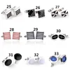 classical man cufflink designer Alloy French Enamel Woman Cuff Links 18k Gold Plated Black Silver Square Circle Shirt Business Suit Wedding Jewelry Accessories