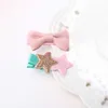 Wholesale- 1Set=2pcs Cute Style Hair Accessories New Shiny Star Baby Accessories Girls Flower Bow Hairpins Kids Headderess Hair Clip