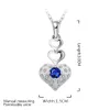 925 Sterling silver Austrian crystal heart pendant necklace & earrings Fashion Jewelry Set Beautiful Valentine's Day gift free shipping