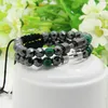Men's Energy Dumbbell Bracelets Whole 8mm Faceted Hematite Stone With Metal New Barbell Fitness Dumbell343C