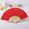 Wedding Favors Gift DIY Paper Folding Bride Hand Craft Fan with bamboo ribs Candy Color Drawing Fan2884432