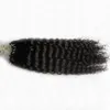 Applicera Naturligt hår Mikrolänk Hårförlängningar Human 100g Brasilianska Kinky Curly Micro Loop Mänskliga hårförlängningar