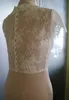 Scialli da sposa in pizzo avorio con maniche ad aletta con scollo a V Bolero da sposa su misura Coprispalle da sposa per abito Cape243L