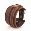 Mode-sieraden breed lederen armbanden manchet armbanden nieuwste heren vintage echte lederen polsband armbanden