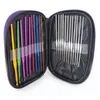 Ganchos de ganchillo de Metal multicolor tejido artesanal hilo herramientas de costura suéter agujas de tejer 22 unids/set embalaje de bolsa de PU