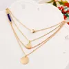 Love gold coins necklace Europe and the United States fashion big temperament clavicle chain