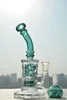 Green inside Fab Egg Glass Bongs Recycler dab Rigs Glass Water Pipes Smoking Pipe 2 Functions 14 mm Joint