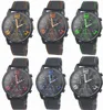 Venta al por mayor 50 unids/lote mezcla 6 colores hombres casual deporte piloto militar aviador ejército silicona GT reloj RW017
