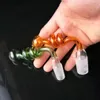 Gängade glaskrukor bongs tillbehör unika oljebrännare glas bongs rör vatten rör glas rör olje riggar rökning med dropper