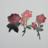 10pcs small Rose Floral Embroidery Patches Cloth Decoration embroidered rose applique Iron Sewon Patch for diy craft sewing2401847