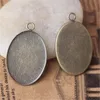 Boyute 50 stks Fit 13 * 18mm 18 * 25mm Hot Koop Oval Cabochon Instellingen 6 Kleuren Geplated DIY Hanger Blank Base