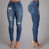 Jeans grossist 2017 kvinna hål sexiga jeans byxa femme låg midja ankel längd cowboy rippade jeans för kvinnliga kvinnliga