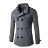 Partihandel-DC 20 Fairy Store Hot Selling Drop Shipping Men Höst Vinter Dubbel Row Button Collar Woolen Coat Cheater Top Blouse