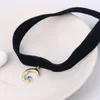 10pc New Cute Star Moon Pendant Black Velvet Rope Charms Choker Collar Necklace Female Collier Bijoux Girls Gift EFN018V240L