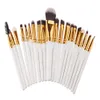 Compõem pincéis 20 pcs Eye Shadow Brushes 18 Cores Superior Soft Pincel Kabuki Kit Set Cosméticos Maquiagem Maquiagem Escovas