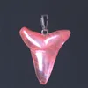 10Pcs Green Aventurine Shark Teeth Tooth Luck & Prosperity Pendant Natural Stone Rose Quartz Love & Passion Charm for Women Colares Feminino