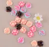 100pcs Resin Lovely Foot Flatback Beads Figurines Miniatures For Scrapbooking Craft Diy Headwear Cellphone Decoration