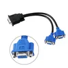 Freeshipping New DMS-59 DMS59 59PIN DVI Male till 2-port VGA Female Video Y Splitter Kort kabel 1 PC till 2 Monitor