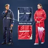 Rainfreem Capa de chuva impermeável feminina/masculina Roupa de chuva de camada única feminina Ternos de motocicleta à prova d'água Capa de chuva Poncho