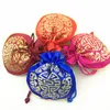 Kinesisk glädje mönster Små silke Brocade väska Drawstring smycken gåva påsar myntficka tomt te godisväska bröllopsfest favör