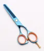 C1014 5.5 cali 16 cm Dostosowane Logo Laser Blue Professional Human Hair Nożyczki Fryzjerzy Nożyczki Cięcie przerzedzania Salon Styl Narzędzia