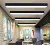 Lampada da soffitto in alluminio a filo sospeso luci da bar per ufficio lampada da soffitto rettangolare da 4 piedi lampadario moderno a lampadario a led per ufficio