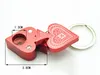 Poker persika hjärta mönster form rökrör med nyckelring aluminium legering metallrör mini tobak ört rökrör
