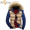 Wholesale- High Quality Down Jacket Man Red Khaki Warm Turn Down Collar Solid Slim Fit Parka Winter Hooded Coat Man Casual Down Jacket
