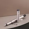2 قطعة هدية باركر الفولاذ المقاوم للصدأ مع حافة فضية قلم نافورة M Nib متوسط