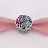 Andy Jewel Authentic 925 srebrne koraliki Tropical Flamingo Charms pasuje do europejskiego pandora w stylu biżuterii