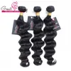Greatremy® 9a svart färg brasiliansk Virgin Hair Bundle Deals Loose Deep Wave Human Hair Weave Mode för kvinnor