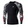 Groothandel- t-shirts heren digitale printen fitness snel drogende kleding slijtage lange mouw tattoo t shirts man fitness kleding mannelijke tops xxl