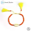 Charm Bracelets Wholesale-KANAK 8 Colors Choices Seed Bead Bracelet Fashion Women Real Beach Shell With Tassel DIY BOHO Jewelry1