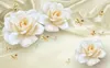 Warm roses silk TV background mural 3d wallpaper 3d wall papers for tv backdrop