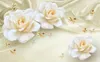 Warm roses silk TV background mural 3d wallpaper 3d wall papers for tv backdrop