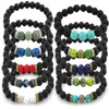 7 chakra natuurlijke lava stenen armband voor vrouwen elastische sieraden mannen etherische olie diffuser armbanden yoga kralen armband Kimter-B348S FZ